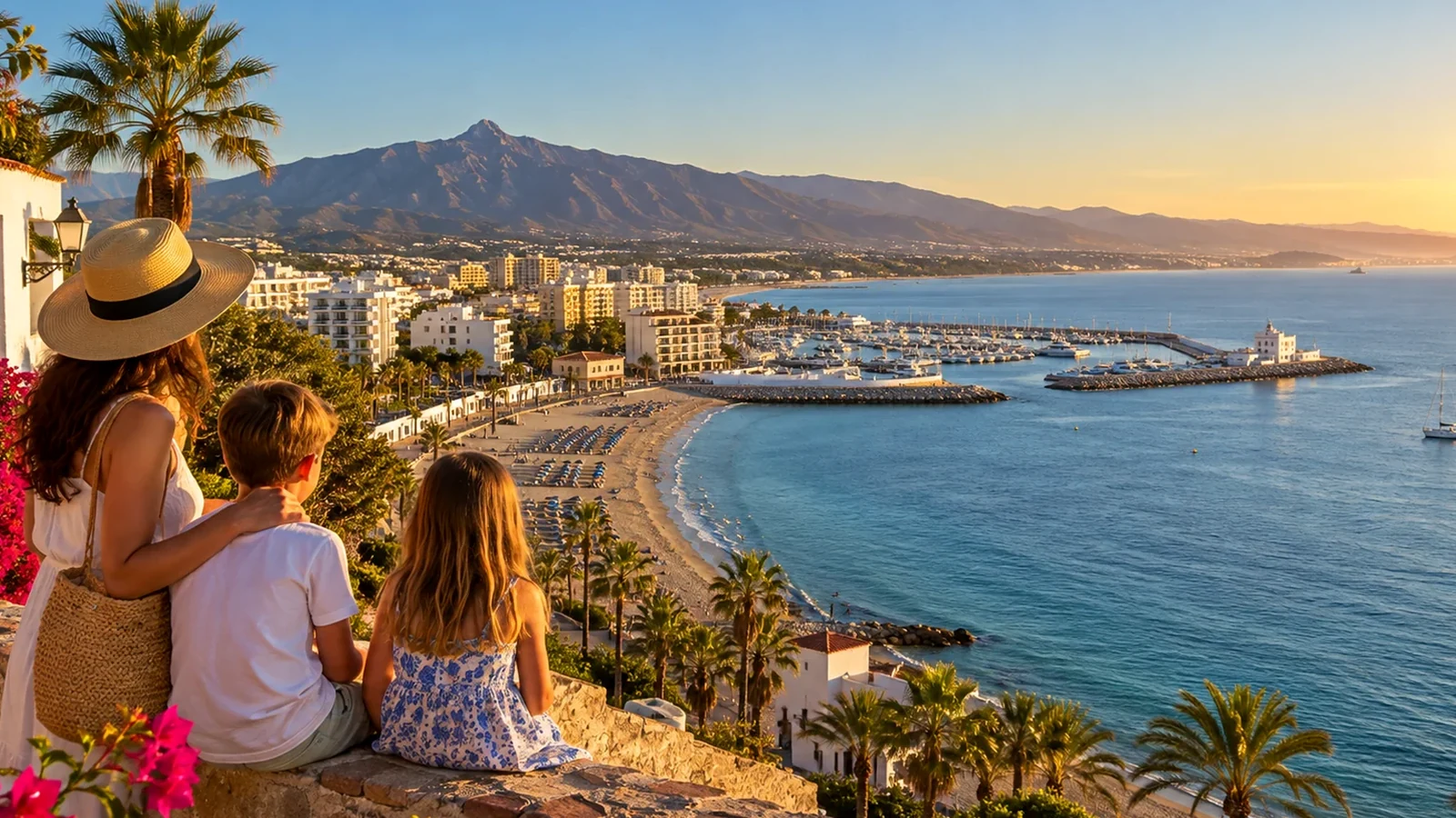 Estepona coastline and marina illustrating an easy old-town-to-seafront day.