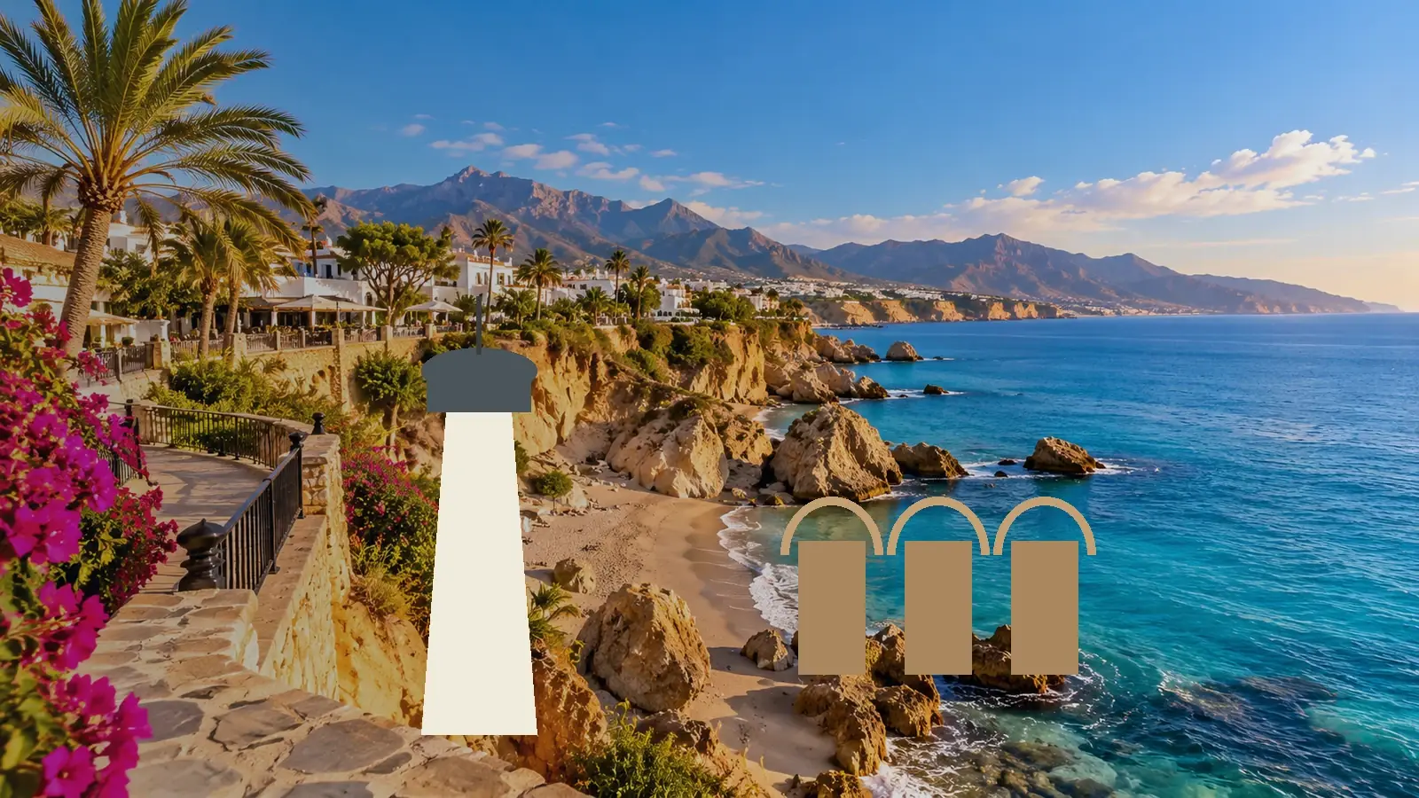 Costa Guest editorial travel image illustrating the guide topic: El Torrox romano junto al faro: una parada patrimonial compacta.