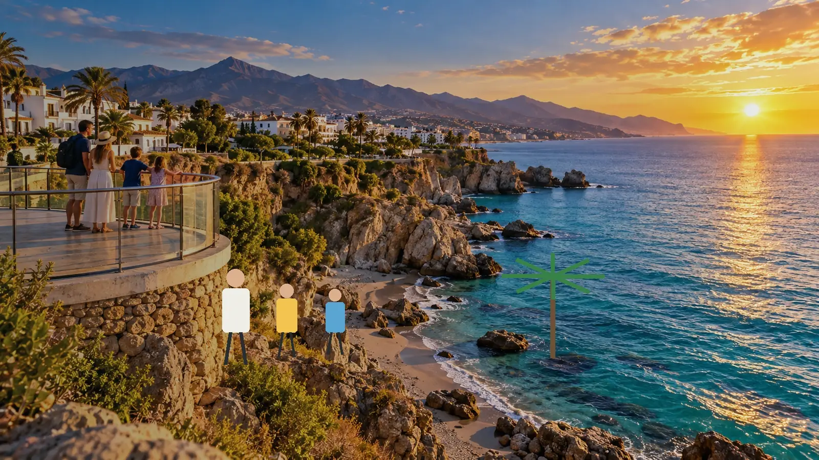 Costa Guest editorial travel image illustrating the guide topic: Marbella con niños: un día familiar sin pasarlo en traslados.
